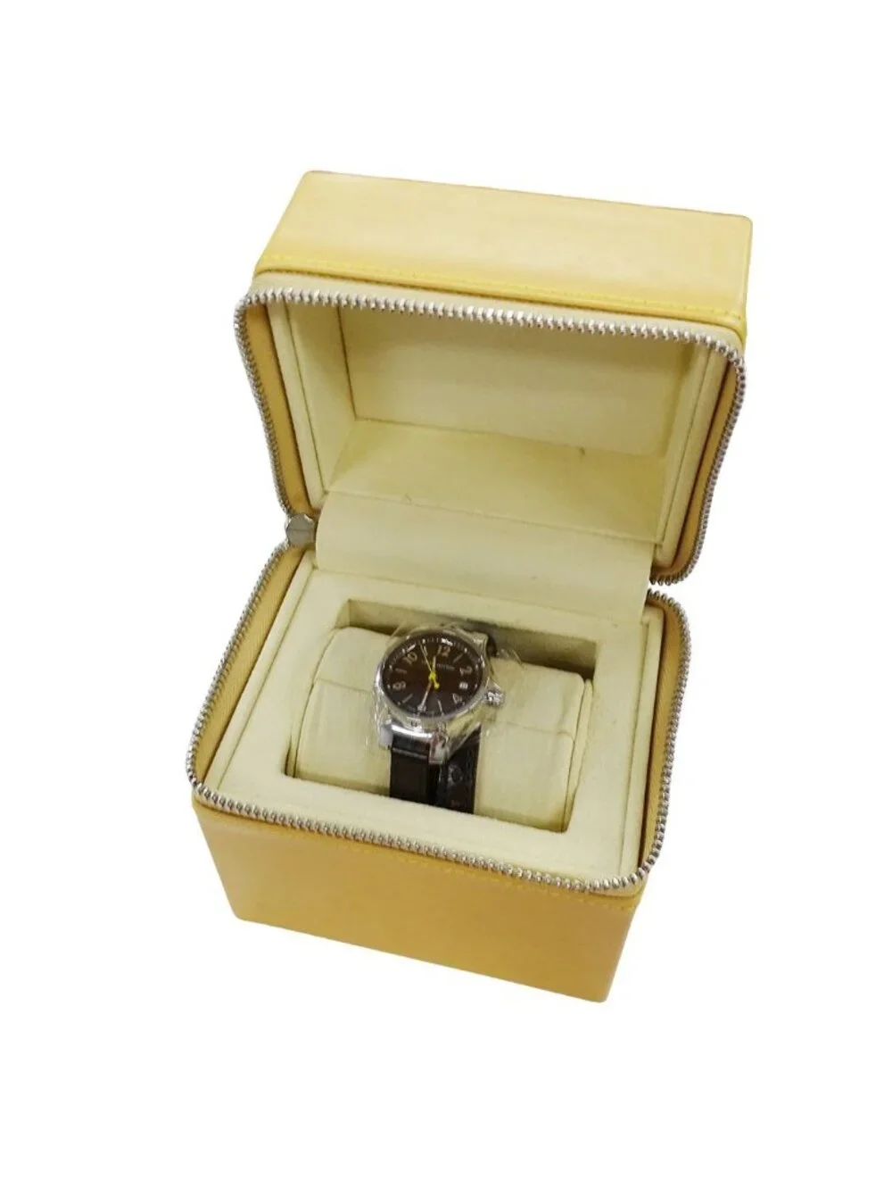 Louis Vuitton Watch Tambour Triple Coiled Date Quartz Stainless Steel Leather